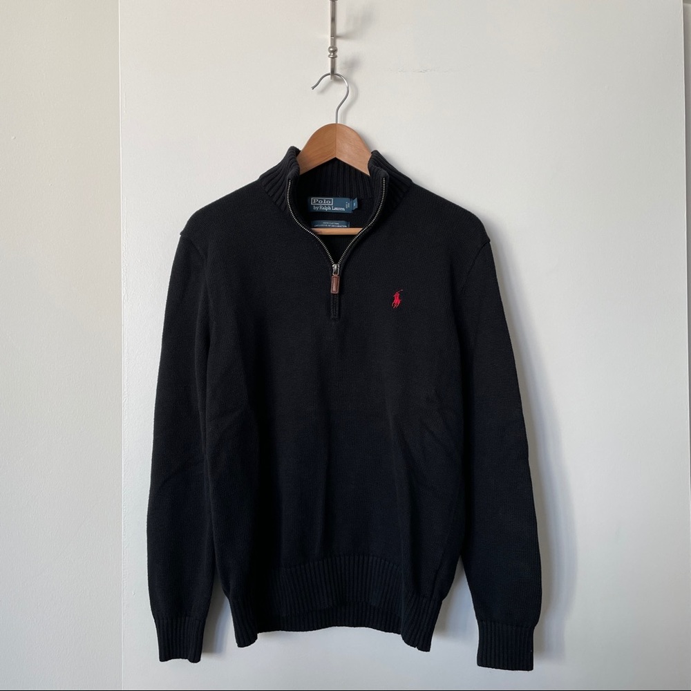 Polo Ralph Lauren Black Quarter Zip Sweater